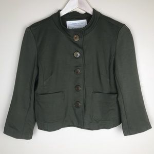 Anthropologie Cartonnier Army Green Cropped Jacket